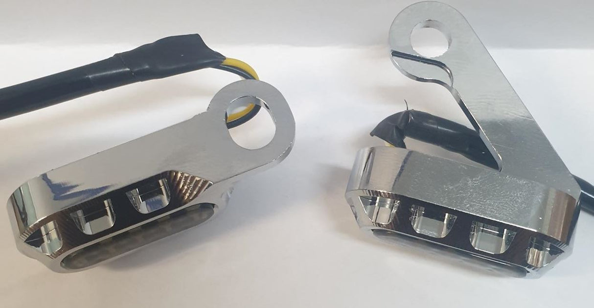 Twin Power Universal Billet Under Control Turn Signals Chrome with Smoke Lens for Softail 15-Up/Touring 09-Up Models w/Cable Clutch