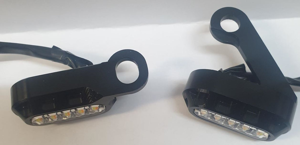 Twin Power Universal Billet Under Control Turn Signals Black with Clear Lens for Softail 15-Up/Touring 09-Up Models w/Cable Clutch