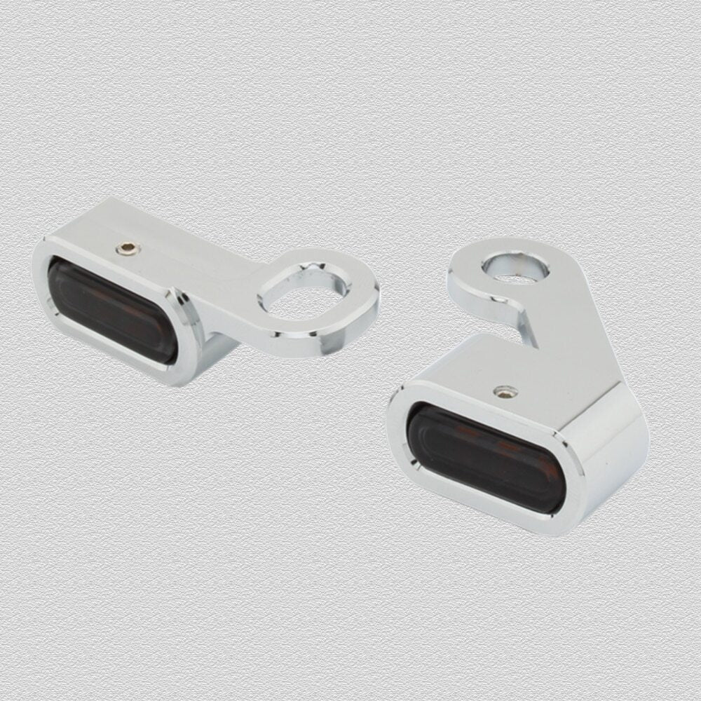 Twin Power Universal Billet Under Control Turn Signals Chrome with Smoked Lens Fits Sportster 2004-Later Models