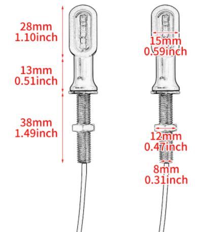 Twin Power Rear Turn Signals Chrome w/Amber Lens Slim Line LED Turn Signals - E Marked