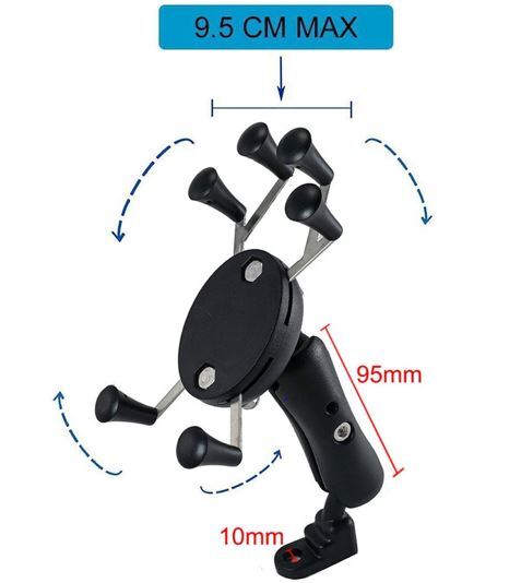 Twin Power 6 Feet X-Shape Universal Phone Mount Motorcycle Mirror Mount only GPS Stand Holder Cell Phone Cradle