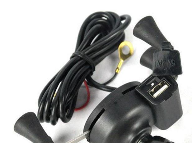 Twin Power X-Grip 3.5-6 Inch Motorcycle Bike Handlebar Cell Phone Mount Holder with USB Charger