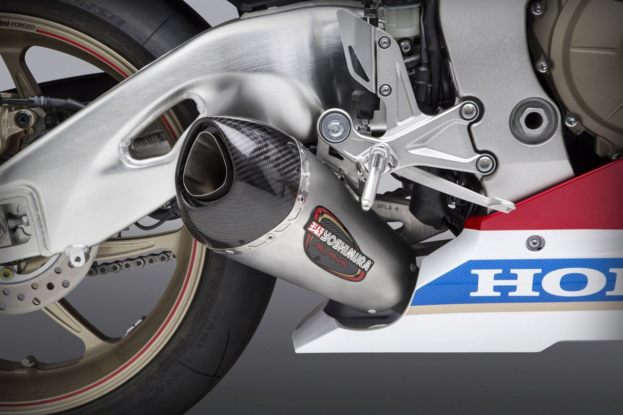 Yoshimura Alpha T Street Stainless Slip On Muffler w/Stainless Sleeve/Carbon End Cap for Honda CBR1000RR/SP/SP2 17-22