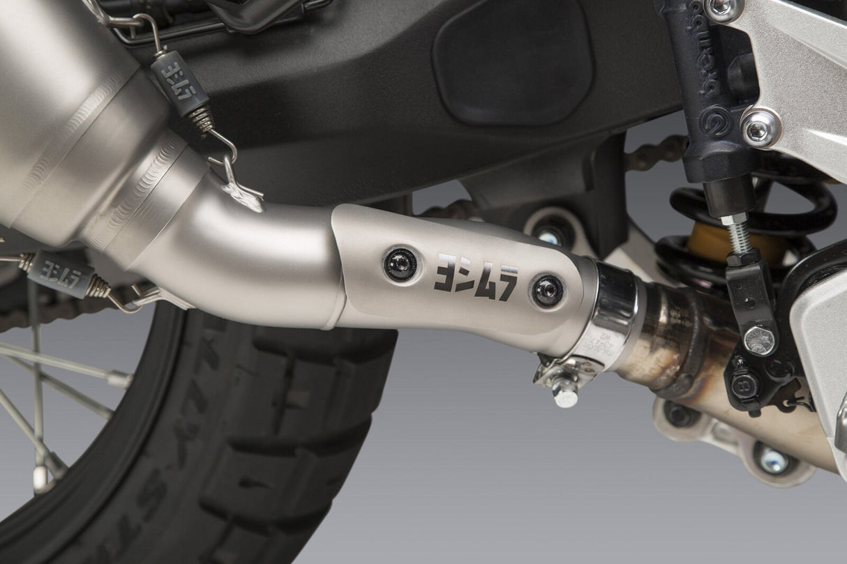 Yoshimura RS-12 Street Stainless Works Finish Slip-On Muffler w/Stainless Sleeve/Carbon End Cap for Yamaha Tenere 700 2021-2024