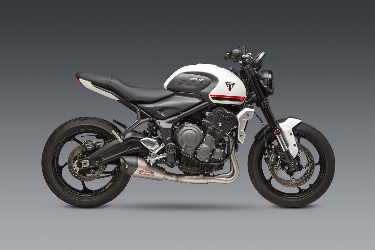 Yoshimura AT2 Street Stainless Full System w/Stainless Sleeve/Carbon End Cap for for Triumph Trident 2021