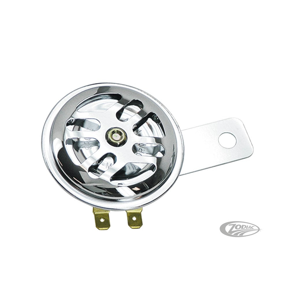 Zodiac Z173084 X-File Design 12V Mini Horn Chrome w/Heavy Duty Mounting Bracket