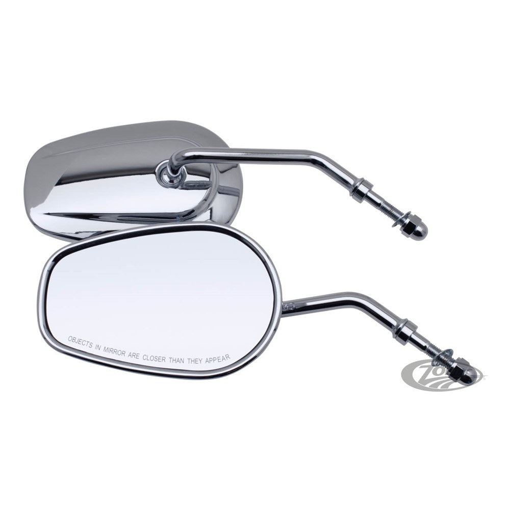 Zodiac Z270030 Teardrop Style Short 4" Stem Mirror Set Chrome