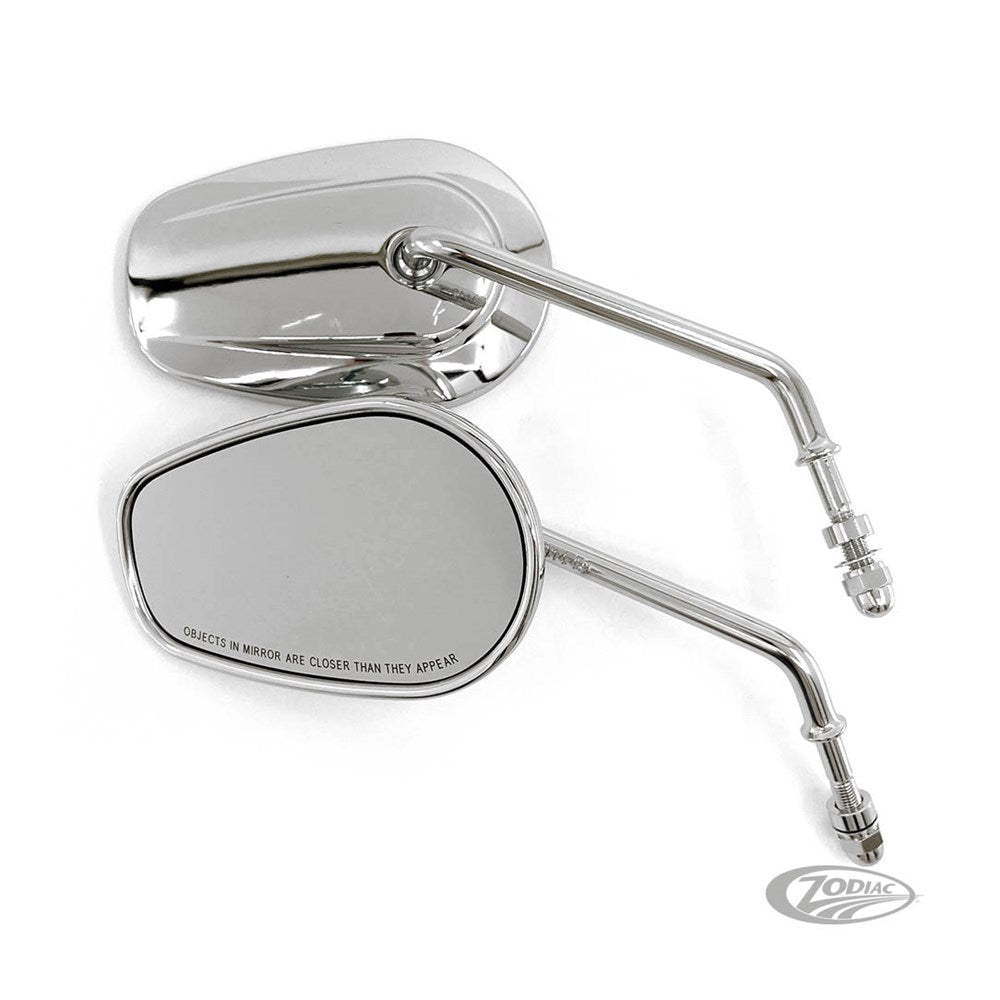 Zodiac Z270031 Teardrop Style Short 5" Stem Mirror Set Chrome