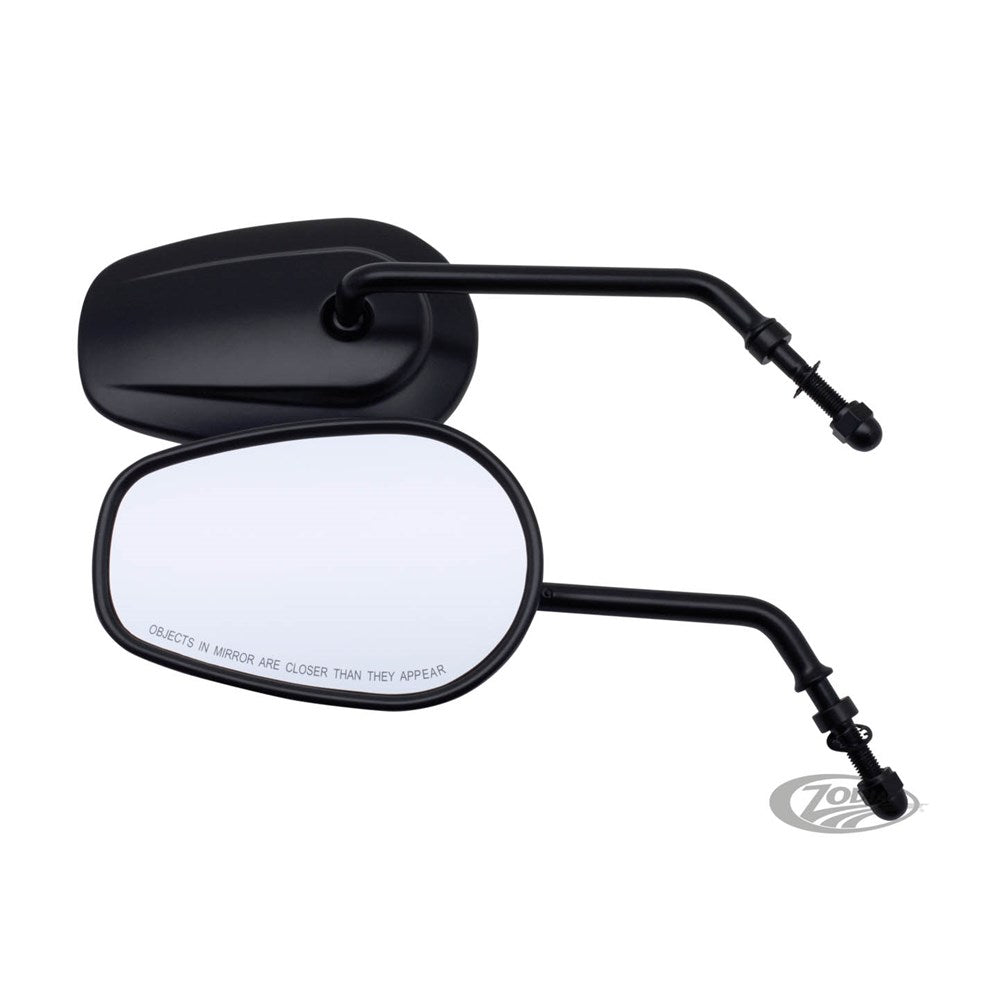 Zodiac Z270033 Teardrop Style Short 5" Stem Mirror Set Black