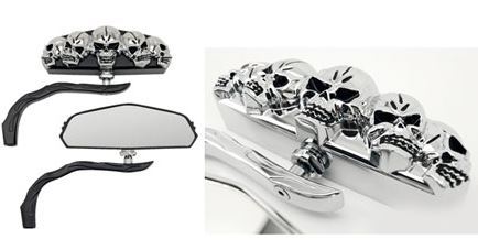 Zodiac Z270657 Skull-Vision Mirror Set Chrome