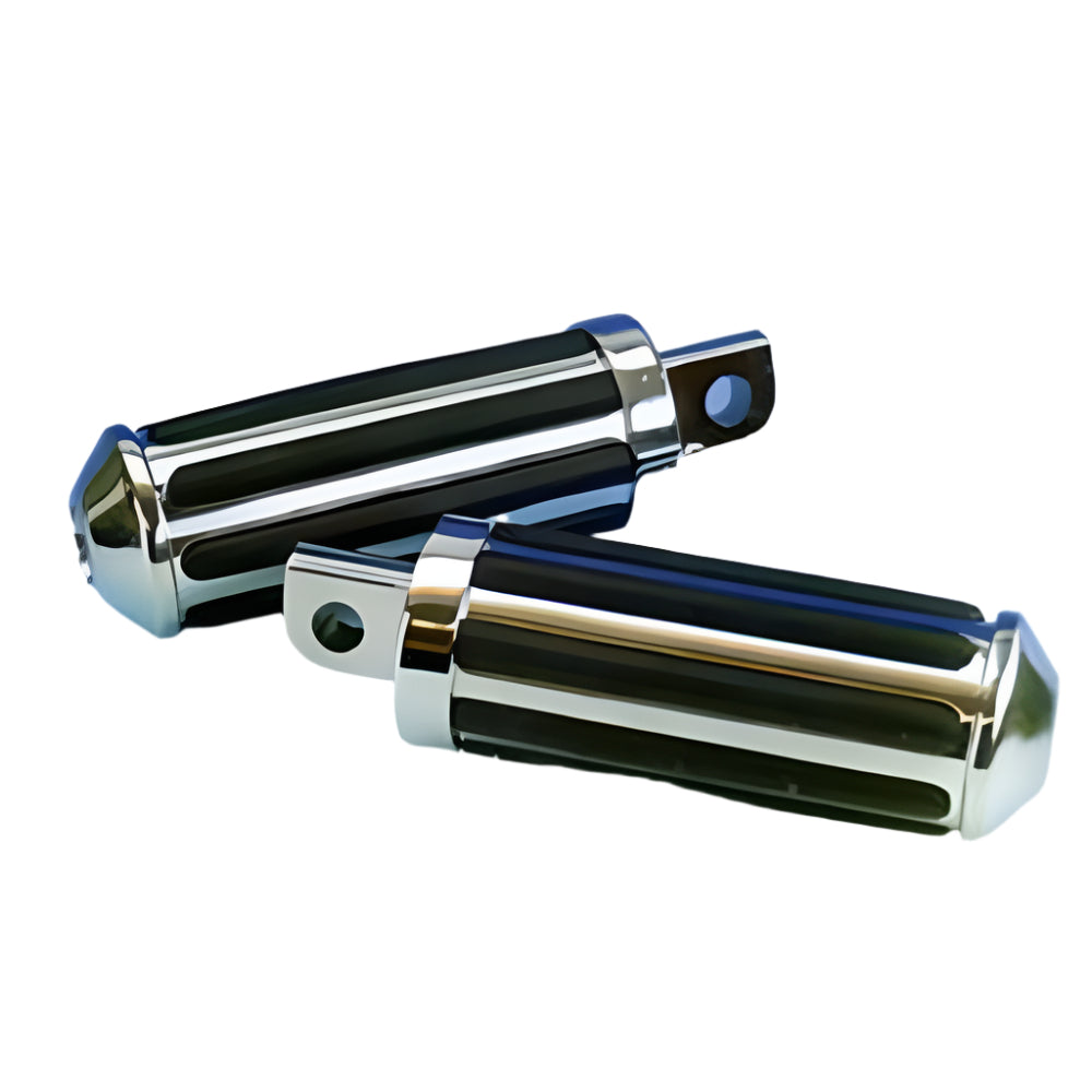 Zodiac Z361071 Streamliner Rider Pegs Chrome w/Male Mounts for Front/Rear on Softail/Dyna/Sportster 91-Up/FXE 86-Up/FXR 82-Up & Rear on Fatboy/Heritage/FLT/FLHR (Pair)