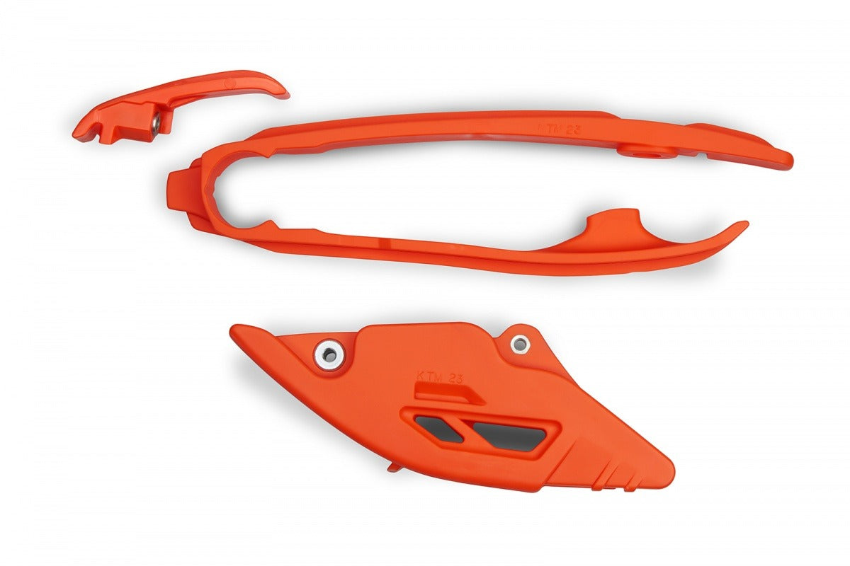 UFO Chain Guide & Swingarm Slider Kit Orange for KTM SX/F125/250/300/350/450 23-Up/SX150 2025/EXC/F150/250/300/350/450/500 24-Up