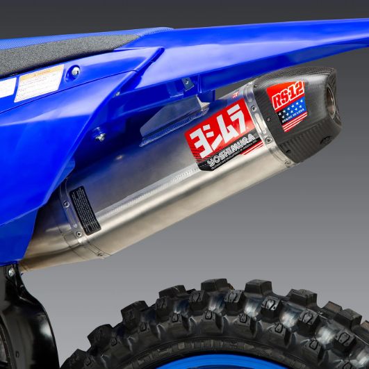 Yoshimura RS-12 Signature Stainless Full Exhaust System w/Aluminum Sleeve/Carbon End Cap for Yamaha YZ450F 23-Up