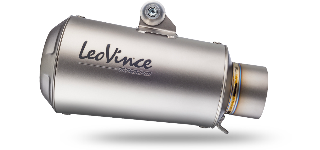 LeoVince LVSO15242T LV-10 Titanium Slip-On Muffler w/Titanium End Cap for Husqvarna Svartpilen/Vitpilen 125 21-22/Svartpilen/Vitpilen 401 20-22