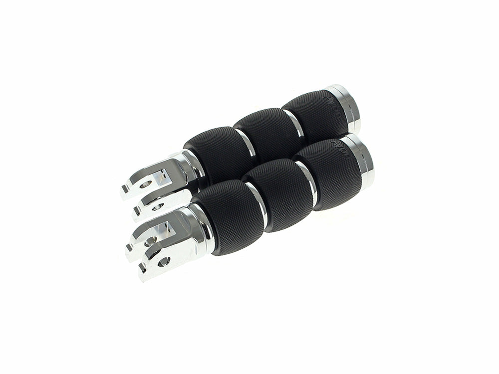 Avon Performance Grips AVG-FP-FR-AIR-90-CH Air Cushion Front Footpegs Chrome for Harley-Davidson Softail 18-Up