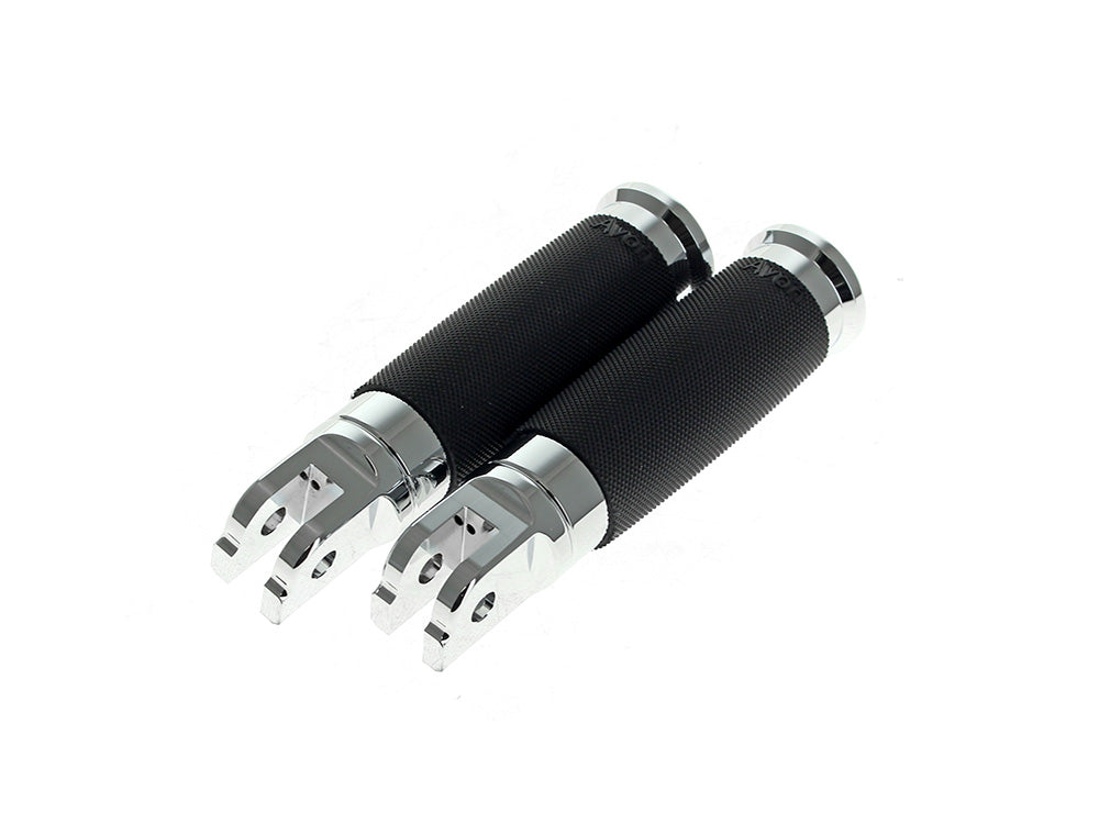 Avon Performance Grips AVG-FP-FR-CC-85-CH Custom Contour Front Footpegs Chrome for Harley-Davidson Softail 18-Up