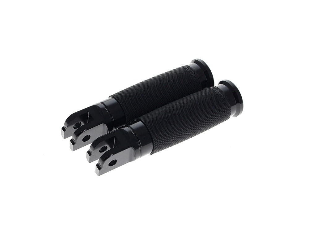 Avon Performance Grips AVG-FP-FR-CC-86-ANO Custom Contour Front Footpegs Black for Harley-Davidson Softail 18-Up