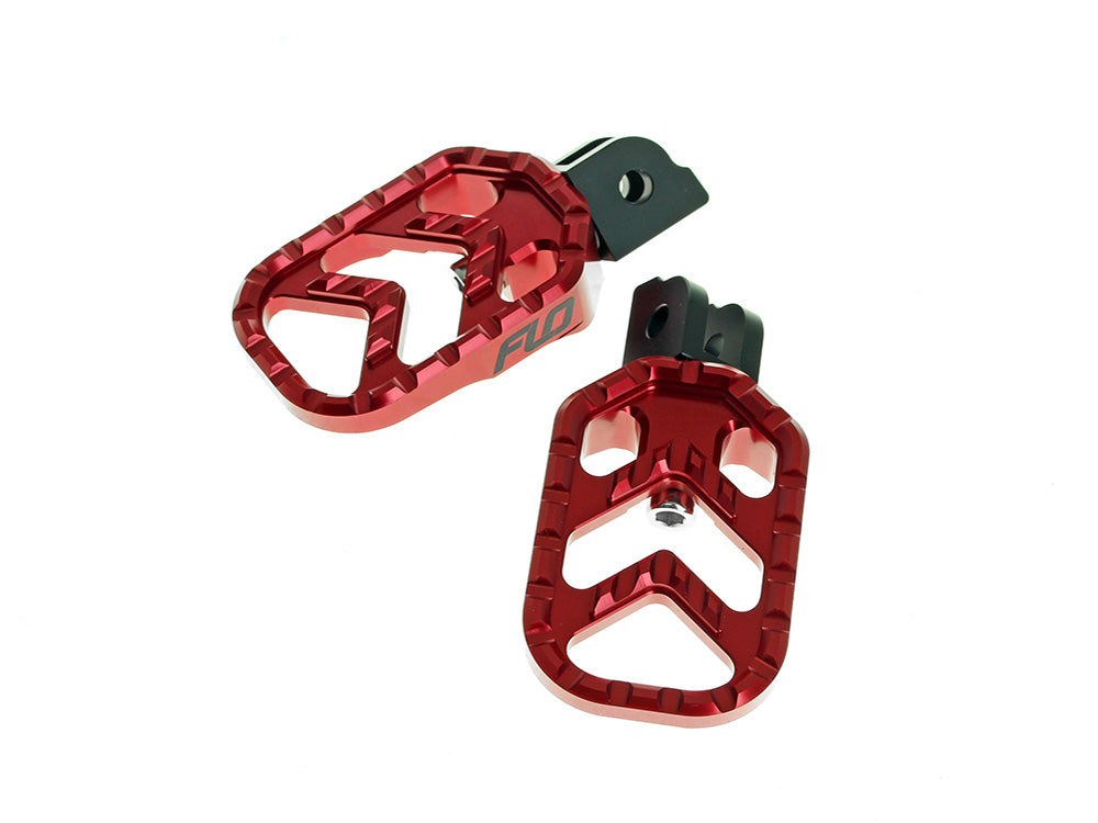 Flo Motorsports FLO-V-800-3R Savage Series Front Footpegs Red for Harley-Davidson Softail 18-Up