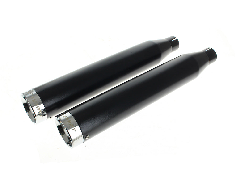 Rinehart Racing RIN-500-0205C 3" Slip-On Mufflers Black w/Chrome End Caps for Harley-Davidson Softail Deuce 2007/Fat Boy 07-17