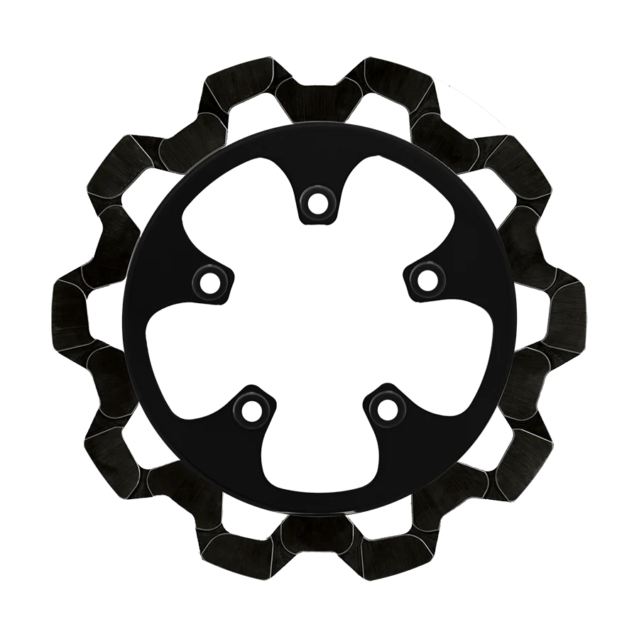Lyndall Racing Brakes LRB-4104-3121 V-Rod 11.8" Bow-Tie Cut Rear Disc Rotor Black Band & Black Carrier for V-Rod 06-17