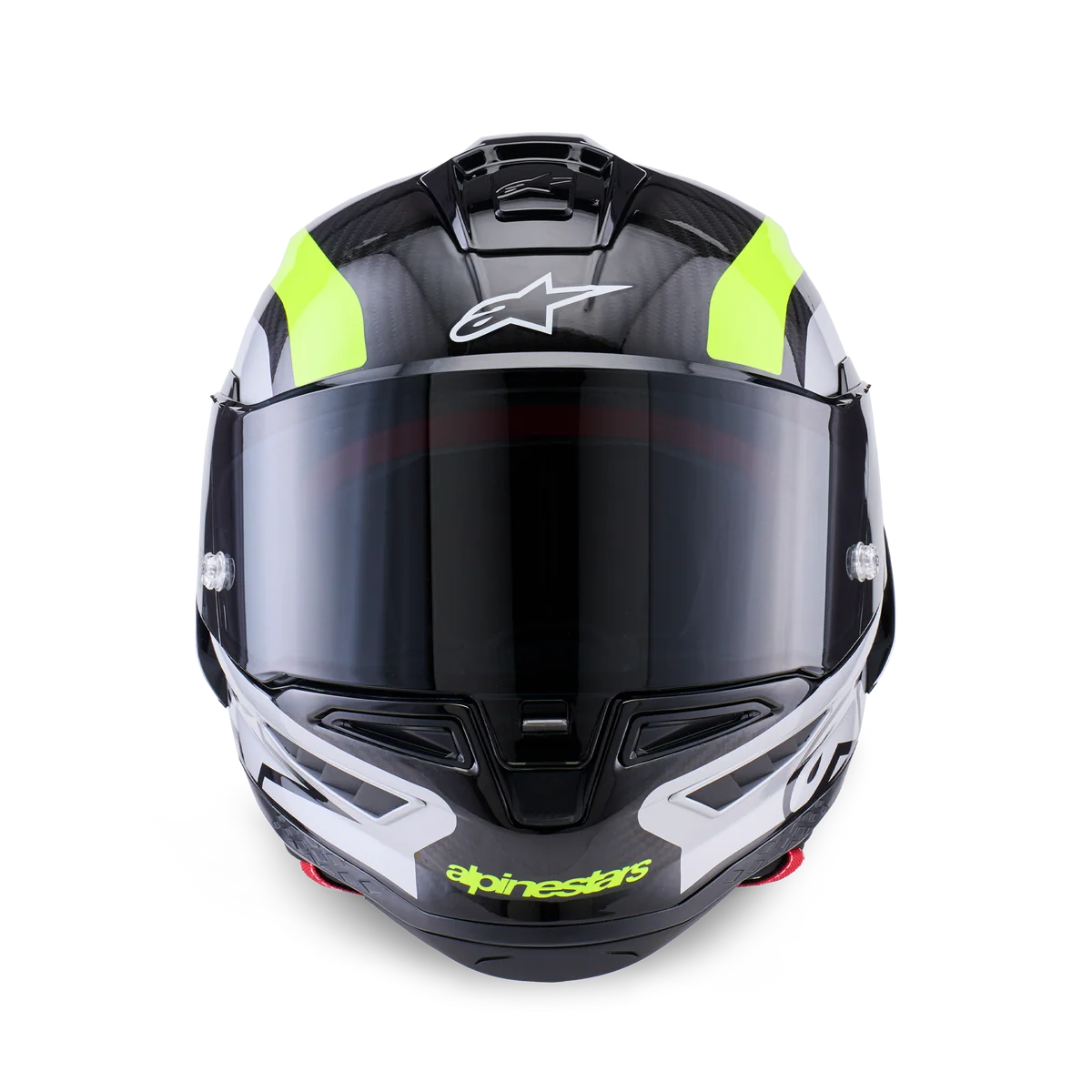 Alpinestars Supertech R10 Arius Gloss Black/Silver/Fluro Yellow Helmet