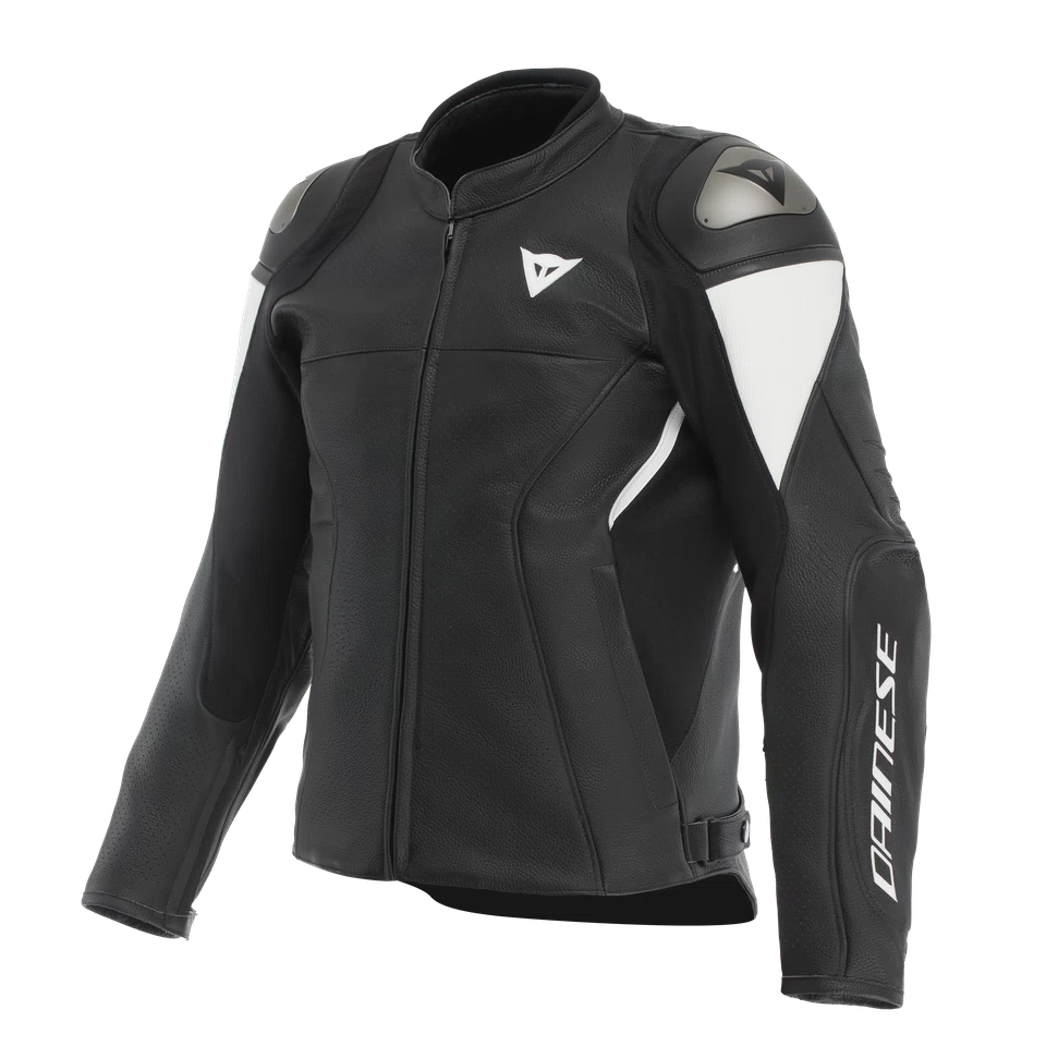 Dainese Essential 2 Black/Black/White Perforated Leather Jacket