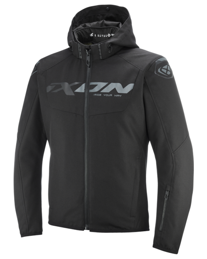 Ixon Fierce WP Black Textile Hoodie Jacket