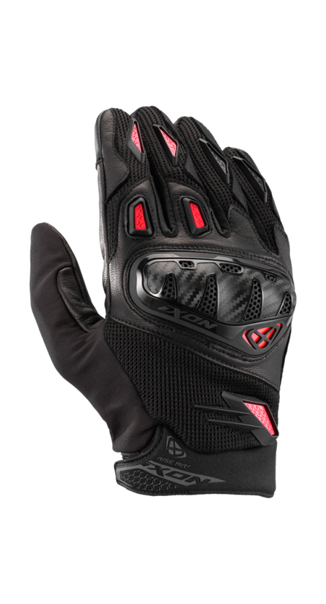 Ixon Rise Air 2 Black/Bright Red Gloves