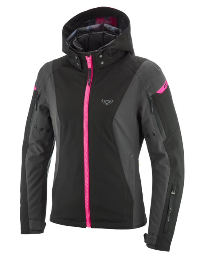 Ixon Burning Lady Anthracite/Black/Pink Textile Womens Hoodie Jacket