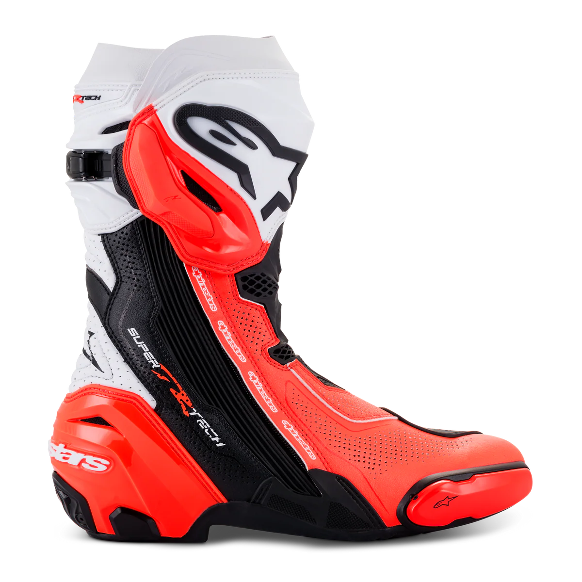 Alpinestars Supertech R V2 Vented Black/White/Fluro Red Boots