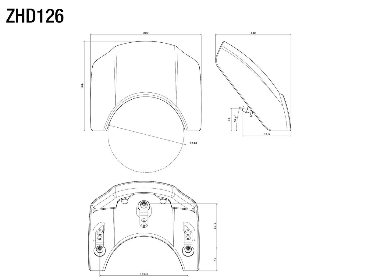 Rizoma Headlight Fairing Shine Black for Harley-Davidson FXDR 114 19-20