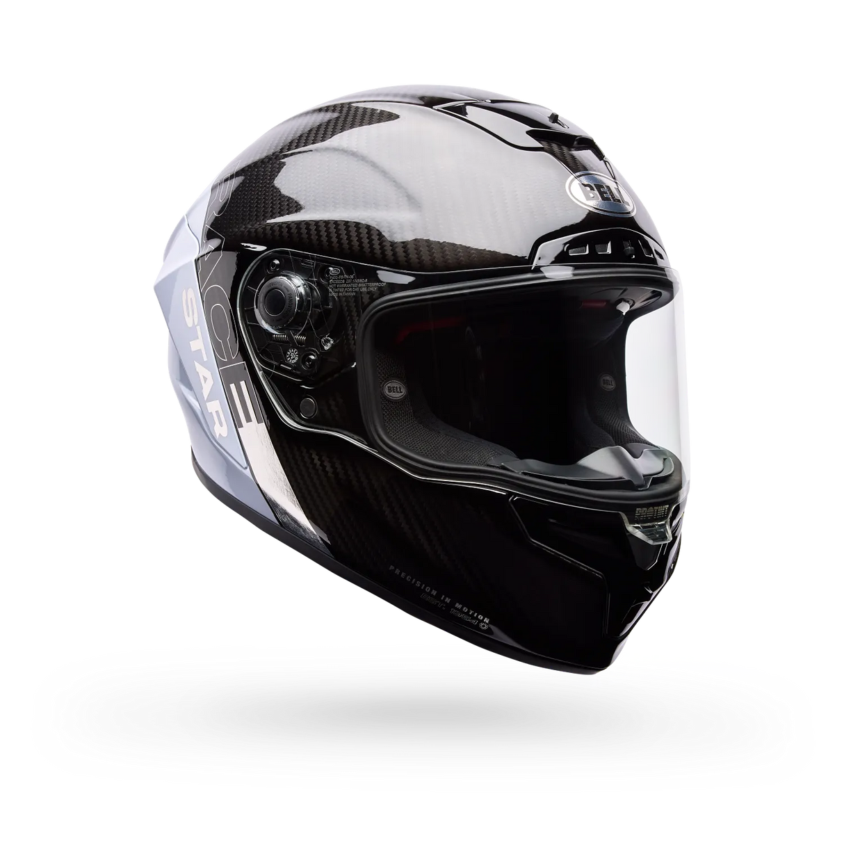 Bell Race Star DLX Flex Strike Gloss Silver/White Helmet