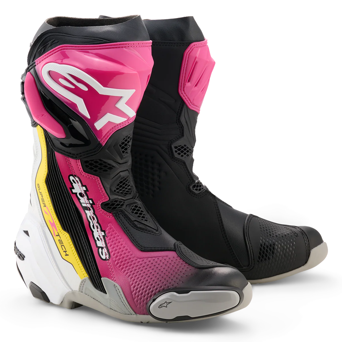 Alpinestars Supertech R V2 Black/Magenta/White/Yellow Boots
