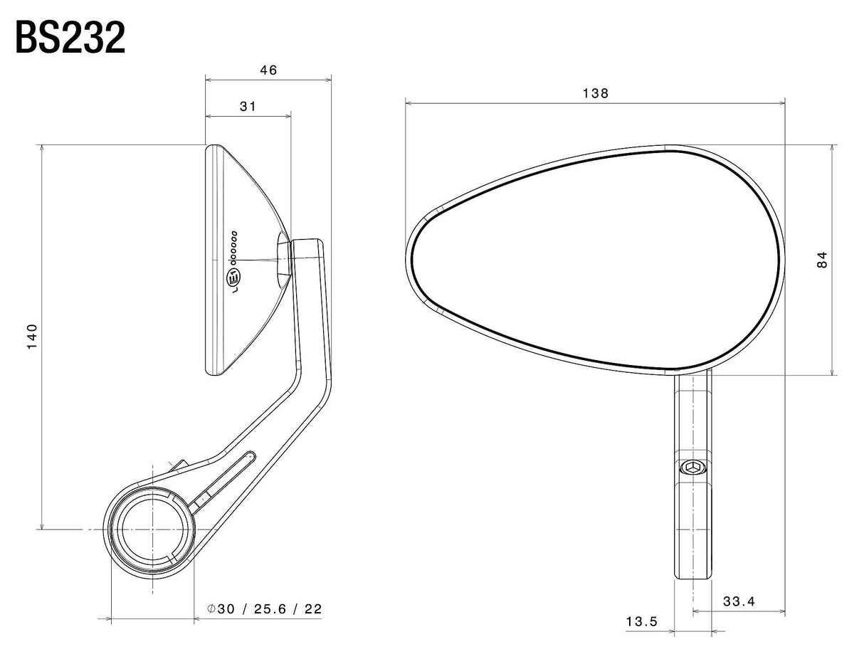 Rizoma Reverse Radial Bar End Mirror Bronze (Each)