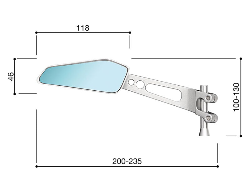 Rizoma R-BS011A Circuit 851 Mirror Silver