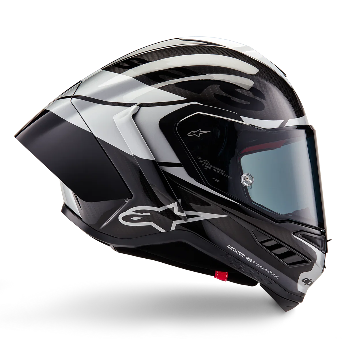 Alpinestars Supertech R10 Element Gloss Black Carbon/Silver/Black Helmet