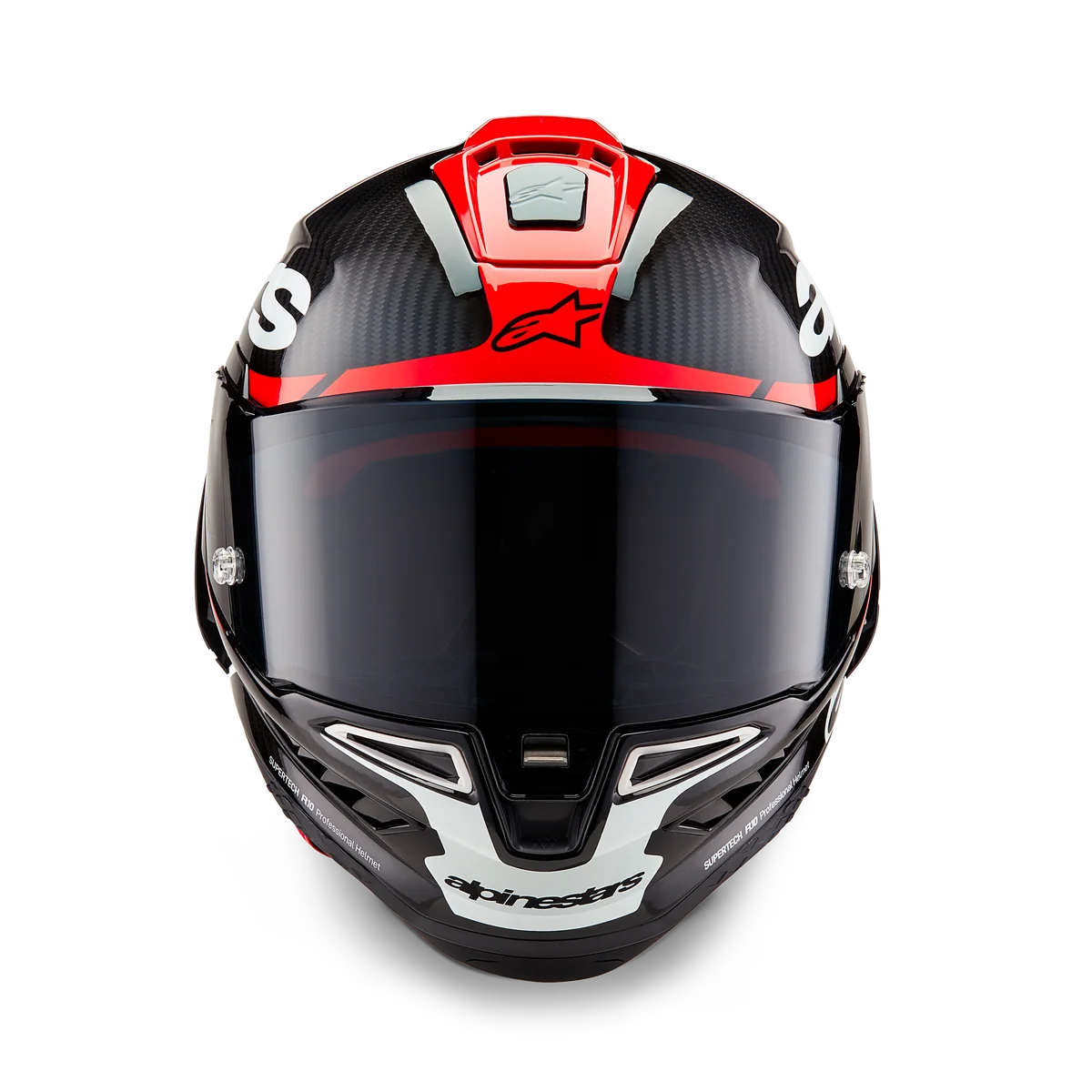 Alpinestars Supertech R10 Element Gloss Black Carbon/Bright Red/White Helmet