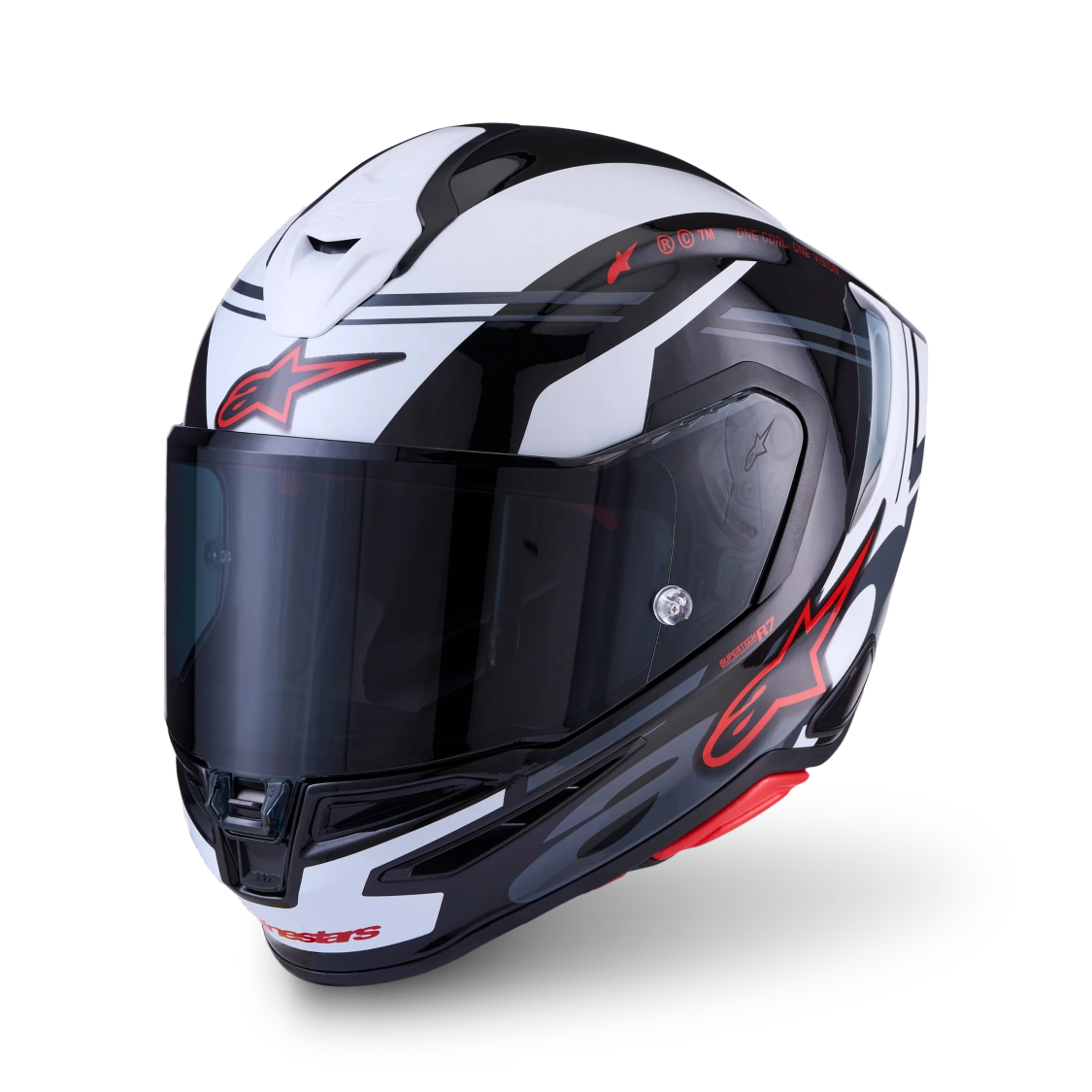 Alpinestars S-R7 A-Core Gloss Black/White/Red Helmet