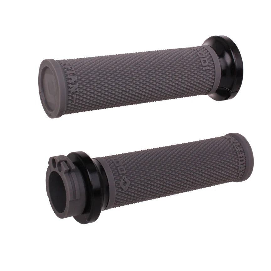 ODI Grips ODI-V30HCWH-B Ruffian Lock-On Handgrips Graphite/Black for Harley-Davidson w/Throttle Cable