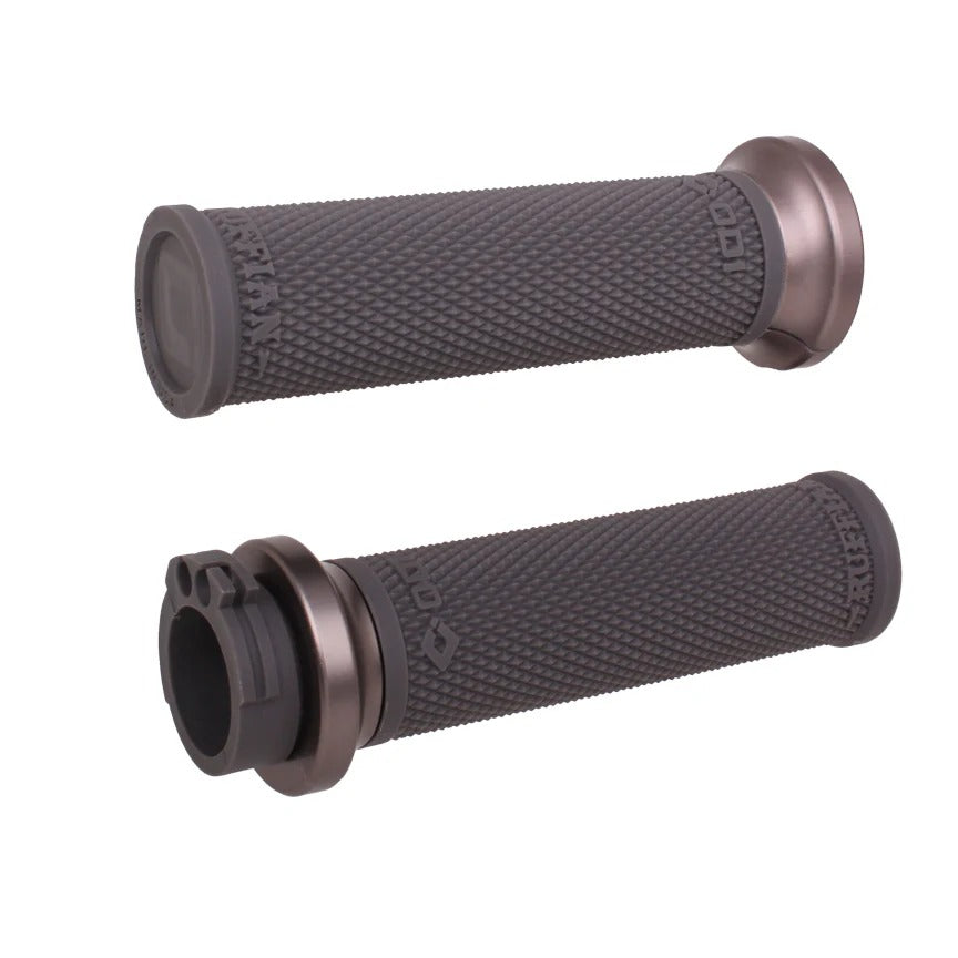ODI Grips ODI-V30HCWH-H Ruffian Lock-On Handgrips Graphite/Gun Metal for Harley-Davidson w/Throttle Cable