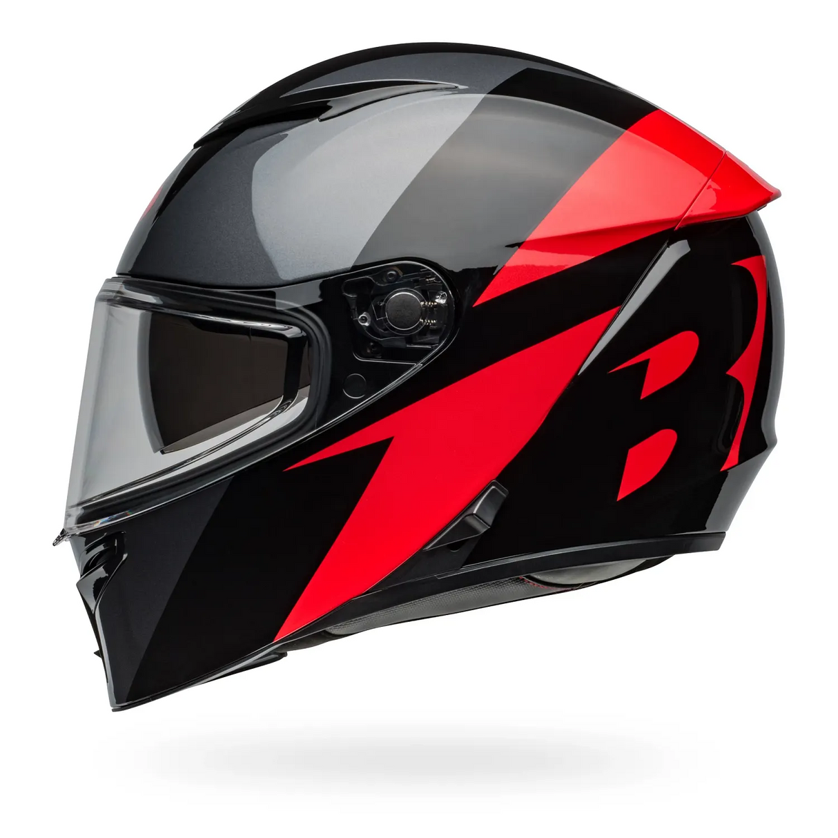 Bell Lithium Shear Gloss Metallic Grey/Red Helmet