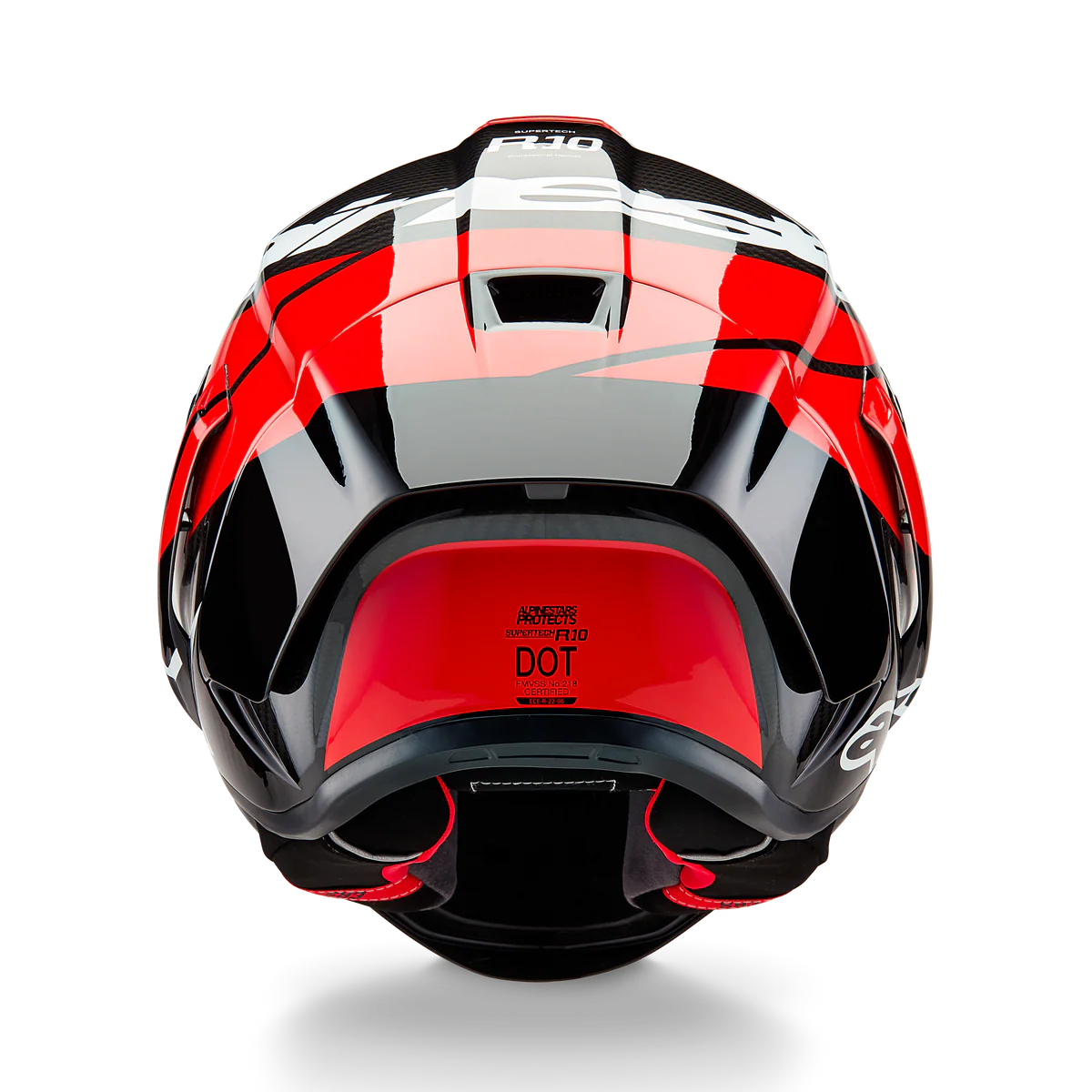 Alpinestars Supertech R10 Element Gloss Black Carbon/Bright Red/White Helmet