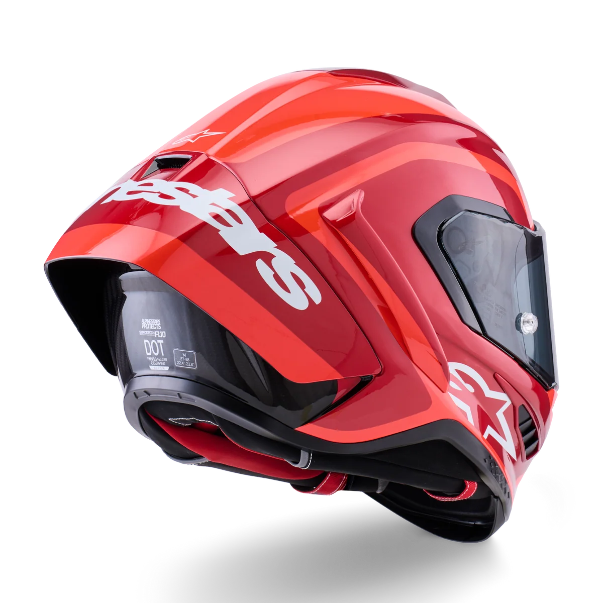 Alpinestars Supertech R10 Arius Gloss Black/White/Double Red Helmet