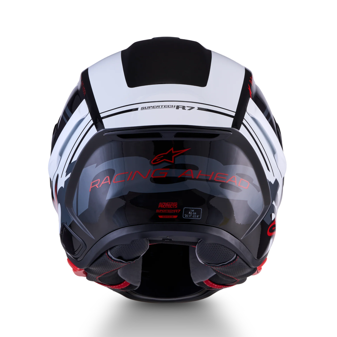 Alpinestars S-R7 A-Core Gloss Black/White/Red Helmet