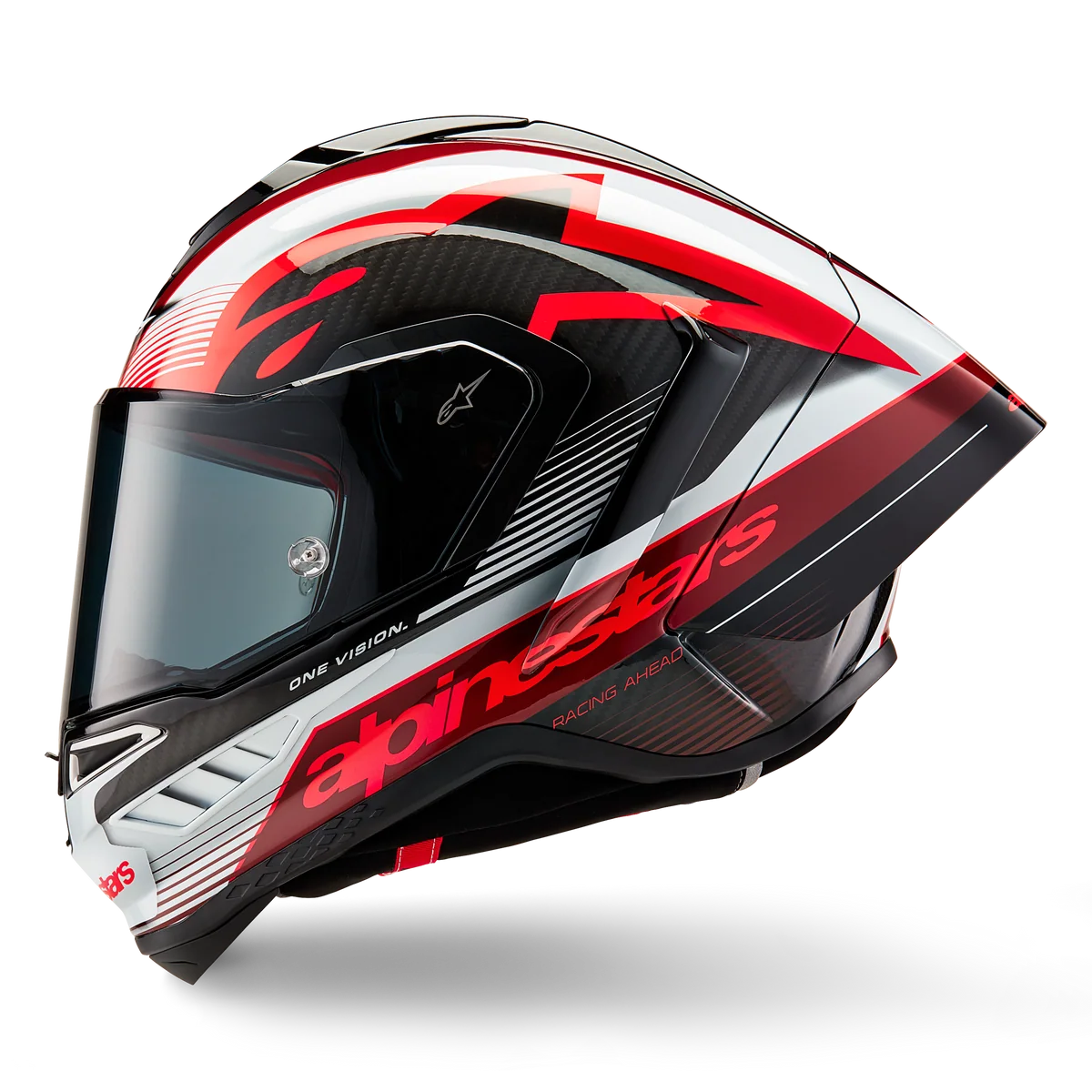 Alpinestars Supertech R10 Team Gloss Black Carbon/Red/White Helmet