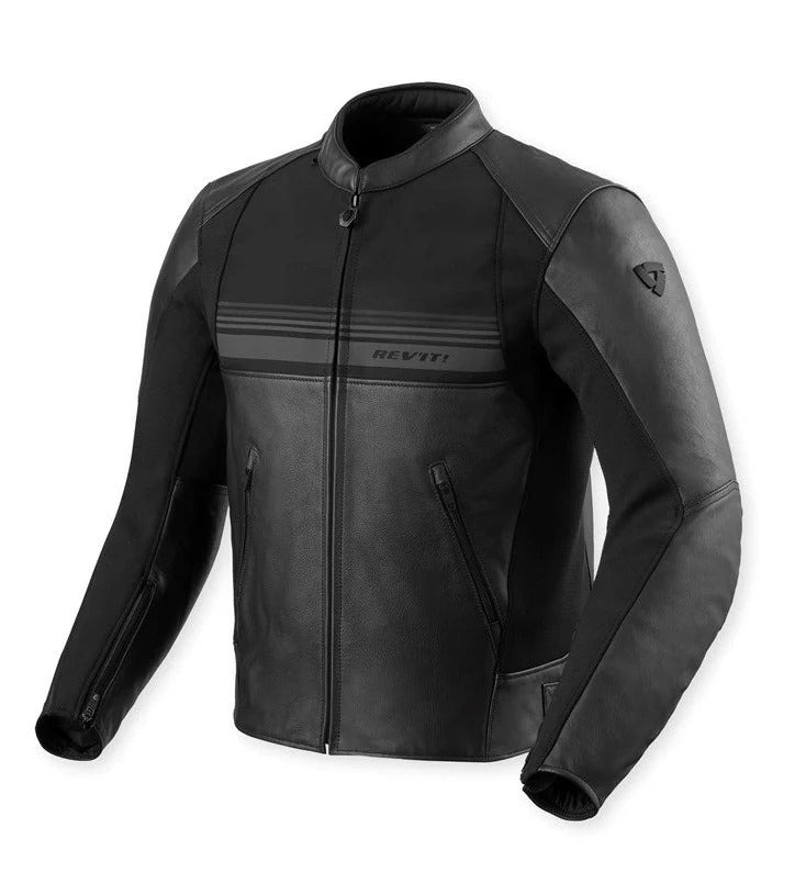 REV'IT! Mile 2 Black Leather Jacket
