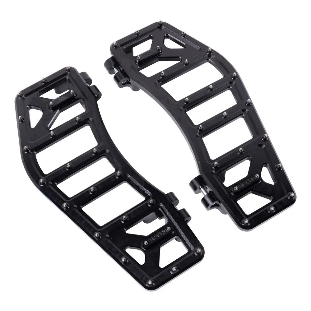Thrashin Supply TS-TSC-2219-1 Aggressor Front Rider Floorboards Black for Harley-Davidson Touring 82-16/FL Softail 86-17/Dyna Switchback 12-16