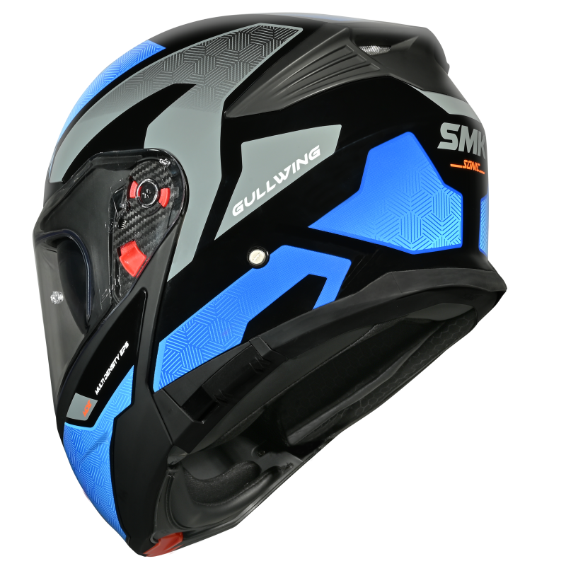 SMK Gullwing Sonic Gloss Black/Blue/Grey GL256 Helmet
