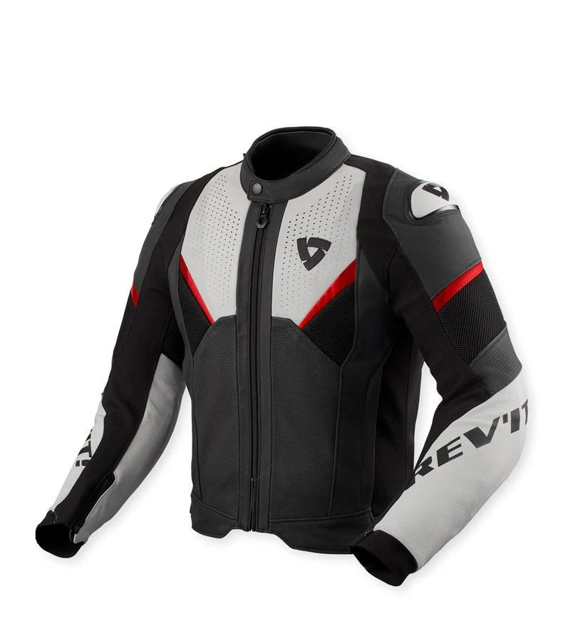 REV'IT! Automate Black/Light Grey Leather Jacket