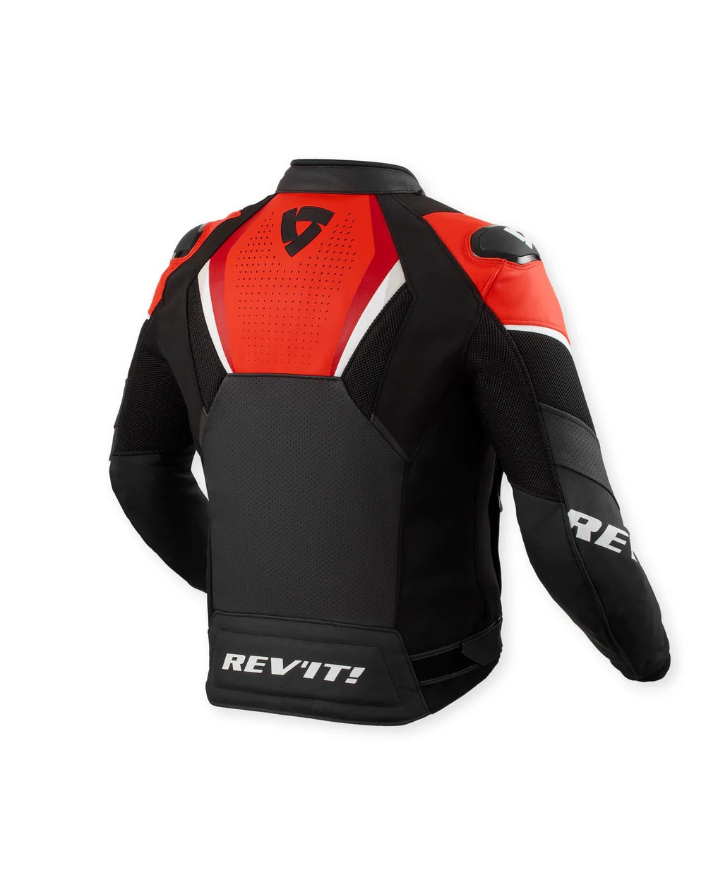 REV'IT! Automate Black/Neon Red Leather Jacket